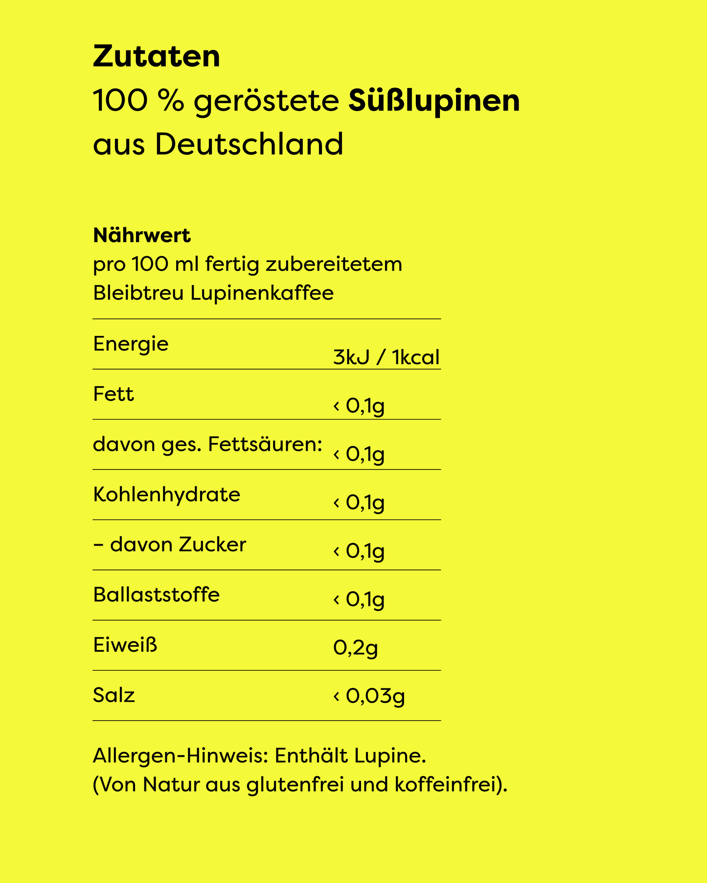 Lupinenkaffee kaufen – BLEIBTREU 250g | koffeinfrei & regional